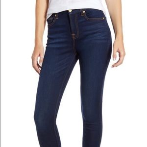 7 for All Mankind skinny, mid-rise jeans